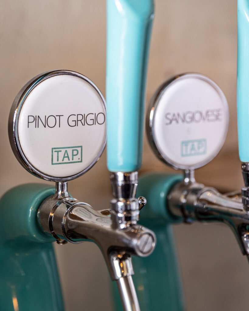 Pinot Grigio tap handle close-up